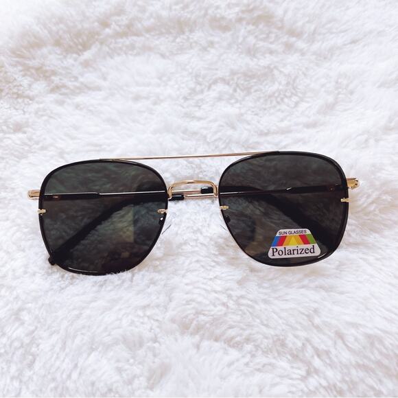 Lara Rose Gold & Green Lenses Polarized Sunglasses - Picture 1 of 10